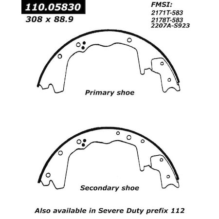 Centric Parts Centric Brake Shoes, 111.05830 111.05830
